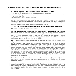 ¿Sólo biblia? Las fuentes de la Revelación - Spiritual