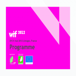 Wif 2012 : programme des conférences et ateliers - Design