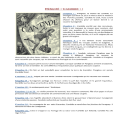 Résumé de Candide + description des persos + morale - Documents