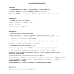 DNB 2013 Corrige Maths Serie Generale - Documents