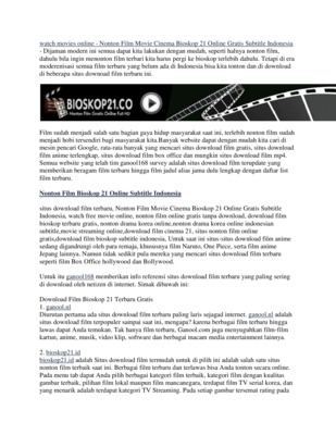 nonton film bioskop 21 online www.bioskop21.id - Entertainment & Humor